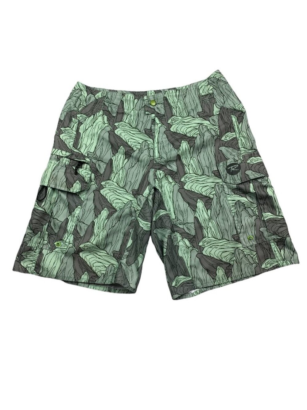 Rossignol Men's Flat Front Hybrid Cargo Shorts Gray/Green • Medium